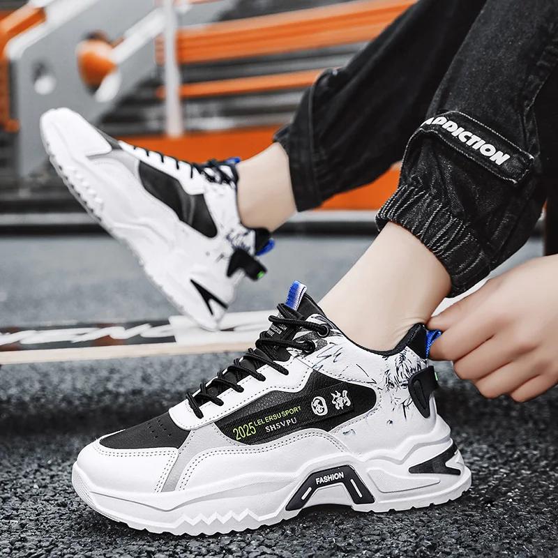 Fashion New High-top Sports Men Trend Joker Small White Shoe Increase Leisure Running Tennis Zapatillas Autumn Shoes Sneakes