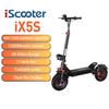 iScooter Электросамокат IX5s 1000 Вт, Макс. скорость 45 км/ч, Запас хода 65 км, 11" Внедорожные шины, Двойная подвеска и Двойные дисковые тормоза
