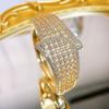 CMM Dubai Golden Retro Emerald Color Zirconia Hollow Large Wide Bangle Bracelet Womens Party Aristractic Hand Jewelry Accessories