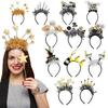 Party Decoration Christmas New Year Headpiece Star/Crown Glitter Hair Hoop New Year Dress Up