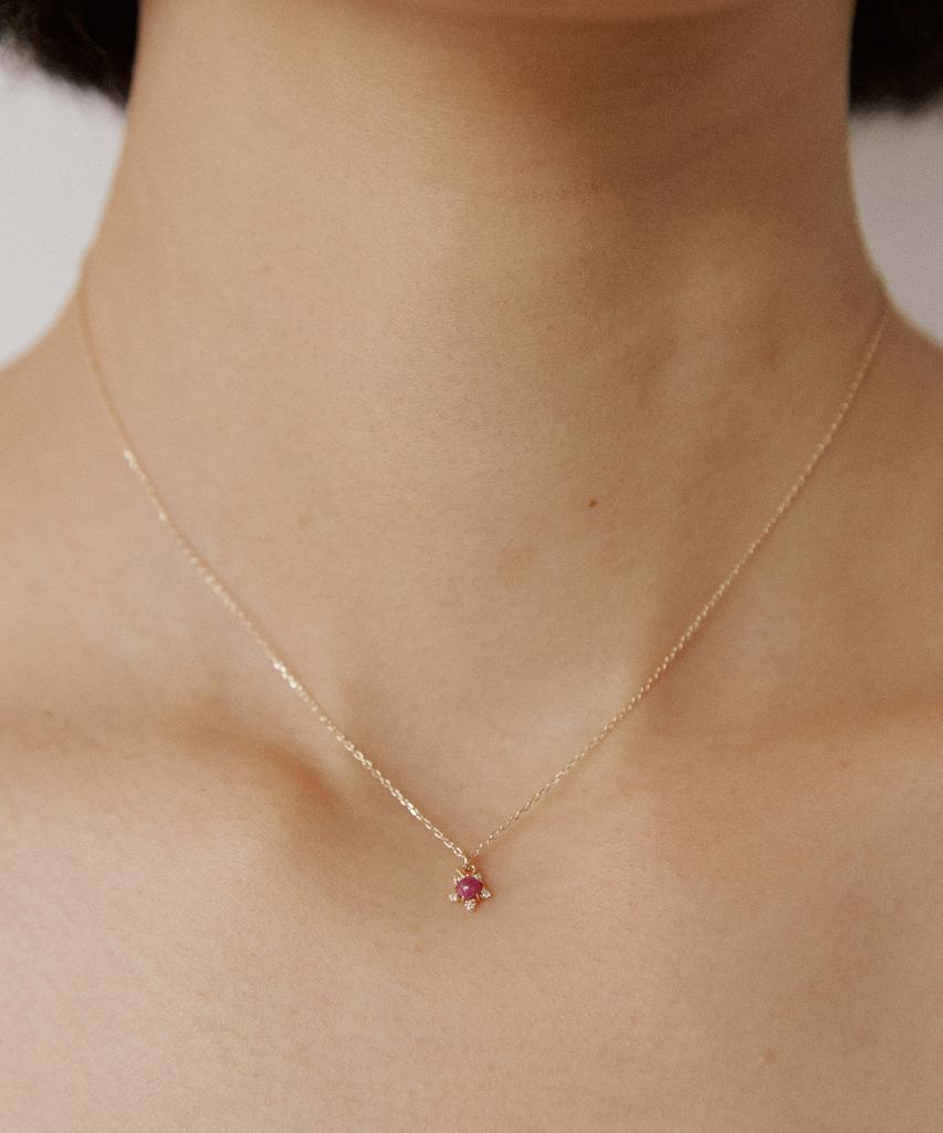 Ordor [14K] Diamond Ruby Necklace