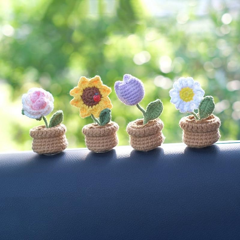 Sunflower Crochet Flowers Knitted Flower Graduation Wedding Guest Gift Artificial Flower Mother'S Day Gift Girasol