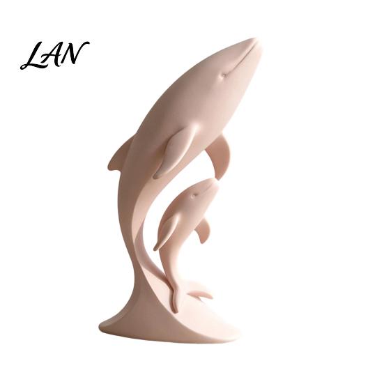 Modern Minimalist Home Accents 3D Printed Whale Ornaments, Mother And Child Figurines, Statue for Desktop Double Sculpture Office Decor Artistic