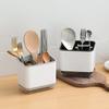 3 Grid Kitchen Utensil Holder Drainable Cutlery Caddy For Spoons Forks Knives Space Saving Countertop Organizer For Home Kitch