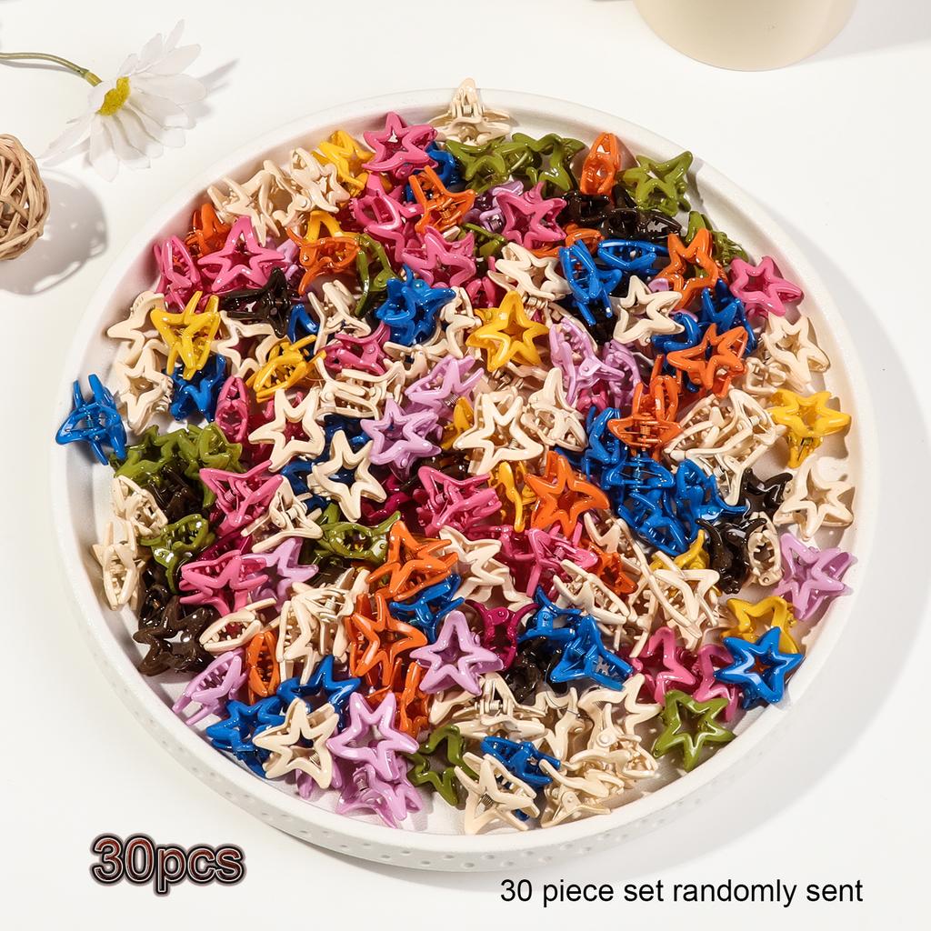 30Pcs Colorful Cute Cartoons Hair Clips Girls Small Hairpins Star Heart Children Sweet Hair Barrettes Fashion Hair Accessories