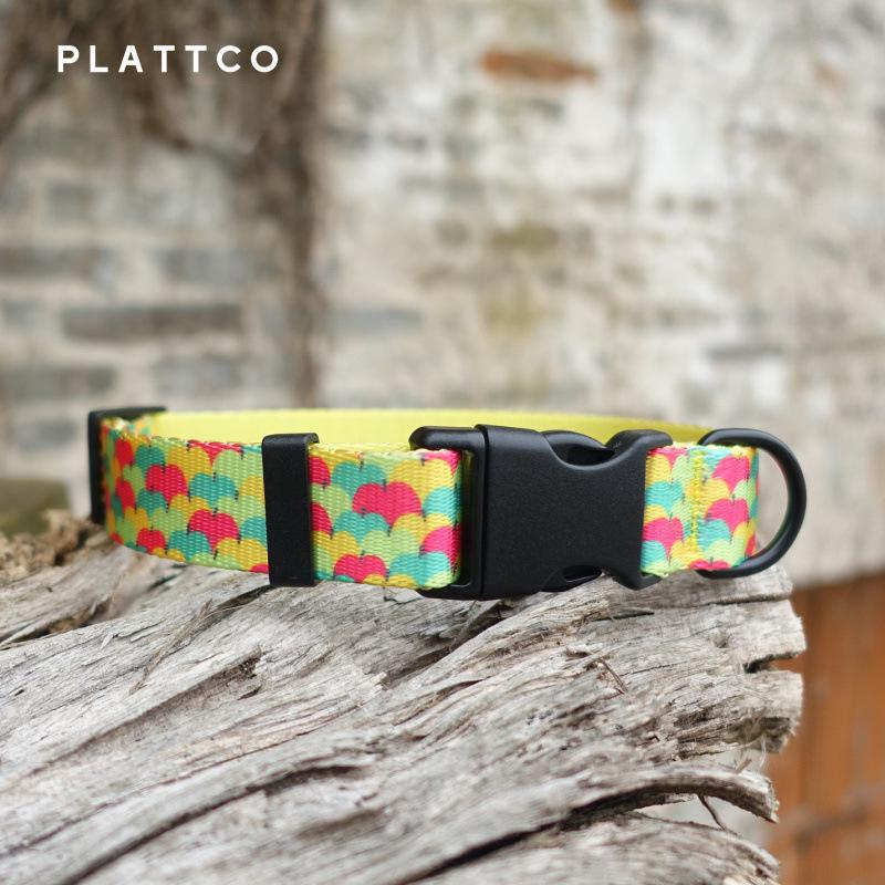 PLATTCO Цветной нейлоновый ошейник для животных с принтом яблок - Удобный и прочный