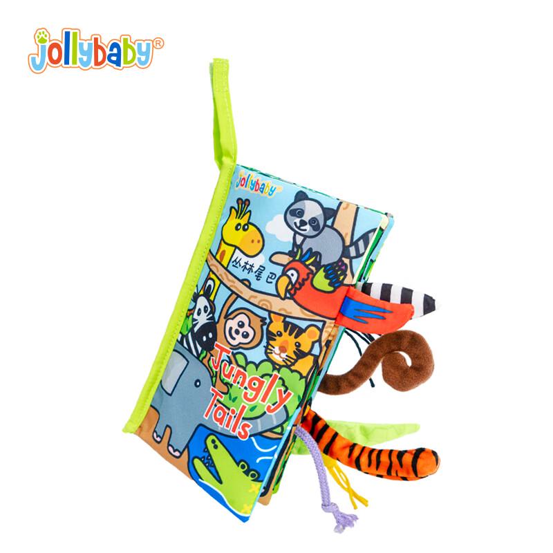 jollybaby Книжка из ткани с хвостиками животных для раннего развития