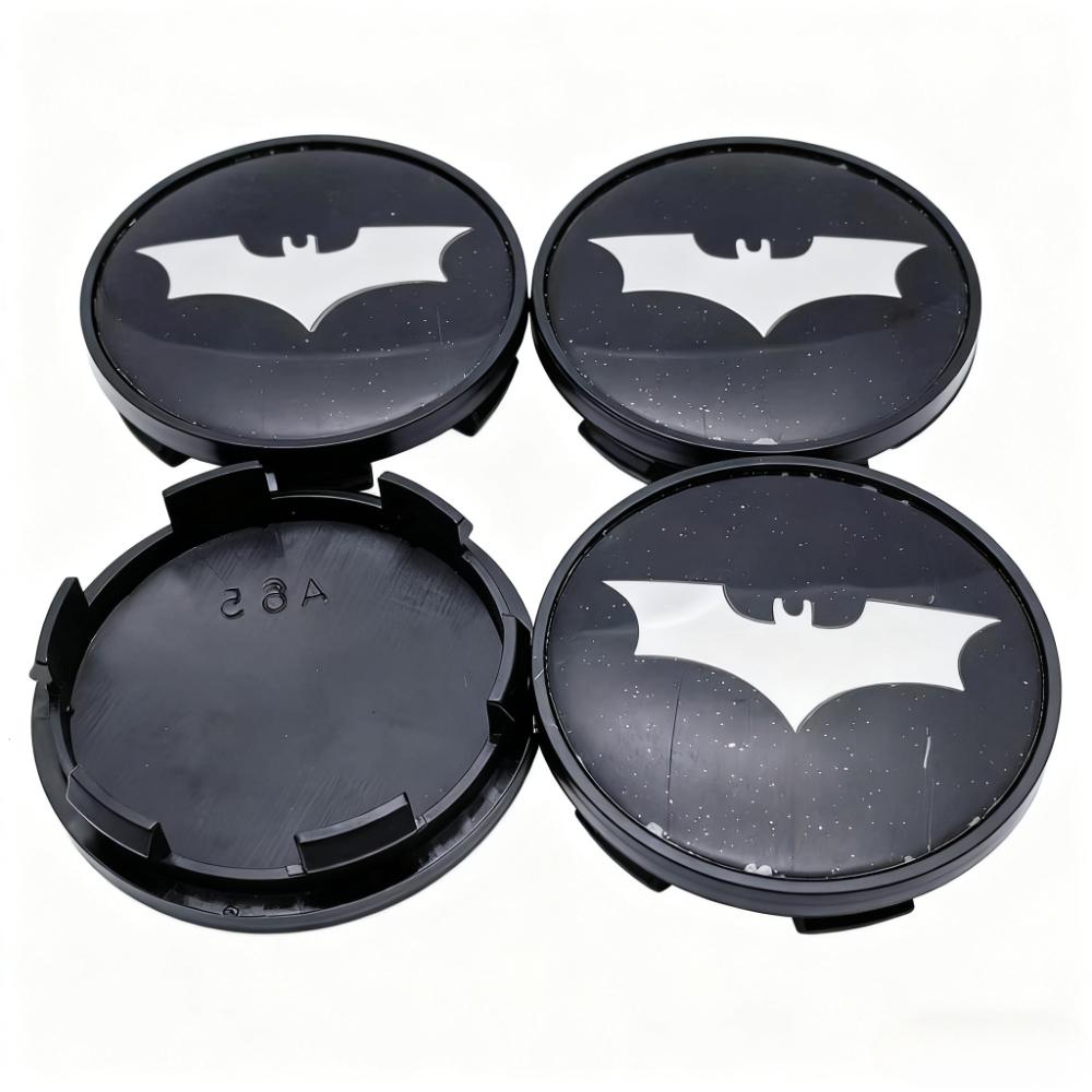 4pcs BAT Logo Badge Emblem Car Wheel Center Caps 65MM 59MM Car Rim Hubcaps Cover Wheels Hub Cap Replace Auto Styling Accessories