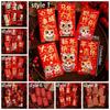 6pcs Chinese 2026 New Year Red Envelope Glitter Frosted Bronzing Horse Year Money Envelope Traditional Thickened