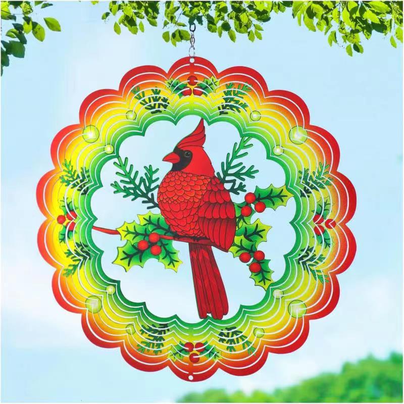 3D вращающаяся музыка ветра в виде совы: Подвеска из нержавеющей стали в виде ветряной мельницы