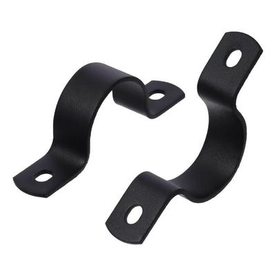 Кронштейн для полки из черного чугуна, фитинги для труб из углеродистой стали, прочный рабочий ремень для труб с двумя отверстиями