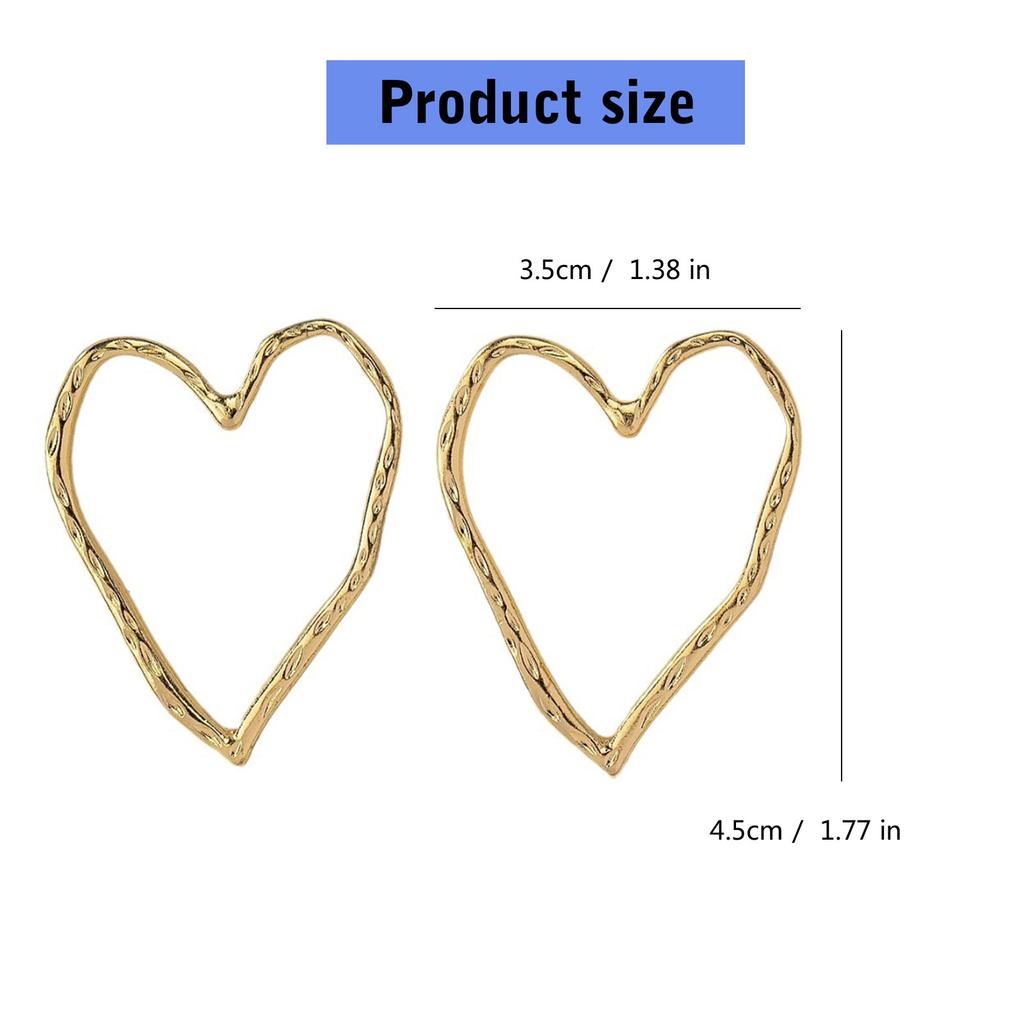 Серьги-пусеты «Полое сердце» Креативный аксессуар для ушей Серьги-пусеты в виде сердца Подходят для подростков, любителей молодежной моды, в подарок