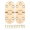 2 Sets Folding Flip Top Hinge Rustproof Round Edge 180 Degree Brass Flap Hinge with Screws for Folding Table Sewing