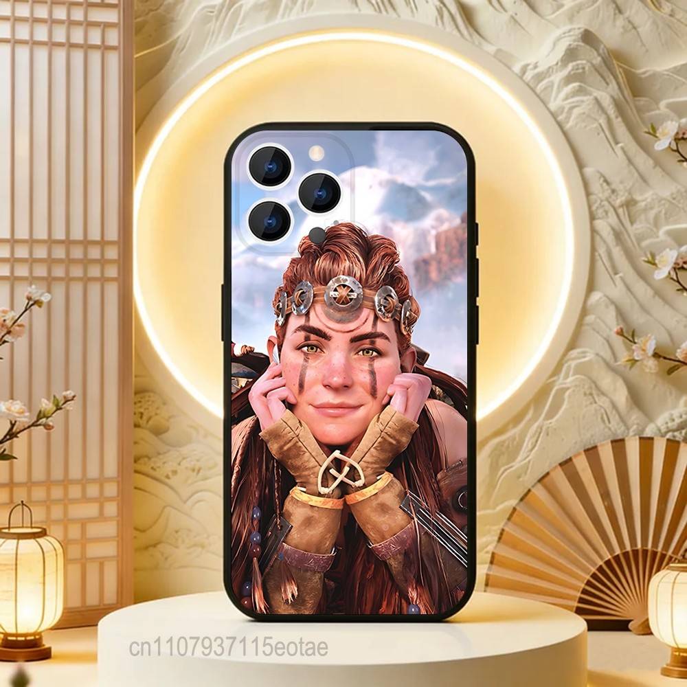 Чехол для телефона Aloy H-Horizon Z-Zero dawn Для iPhone 17,16,15,14,13,12,11,Pro,Max,Plus,E,Air,Mini Защитный Черный Чехол