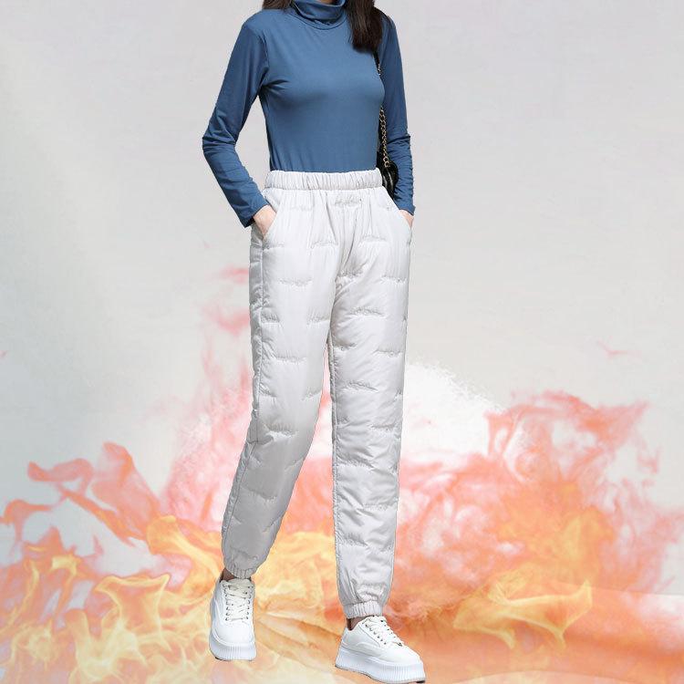 Женские зимние брюки больших размеров с подкладкой и утолщением, свободные, средней посадки, с высокой талией, брюки на шнурке