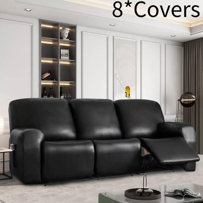 Роскошный чехол на диван из искусственной кожи ПУ Водонепроницаемый Полная защита Чехол для кресла-реклайнера Комплект