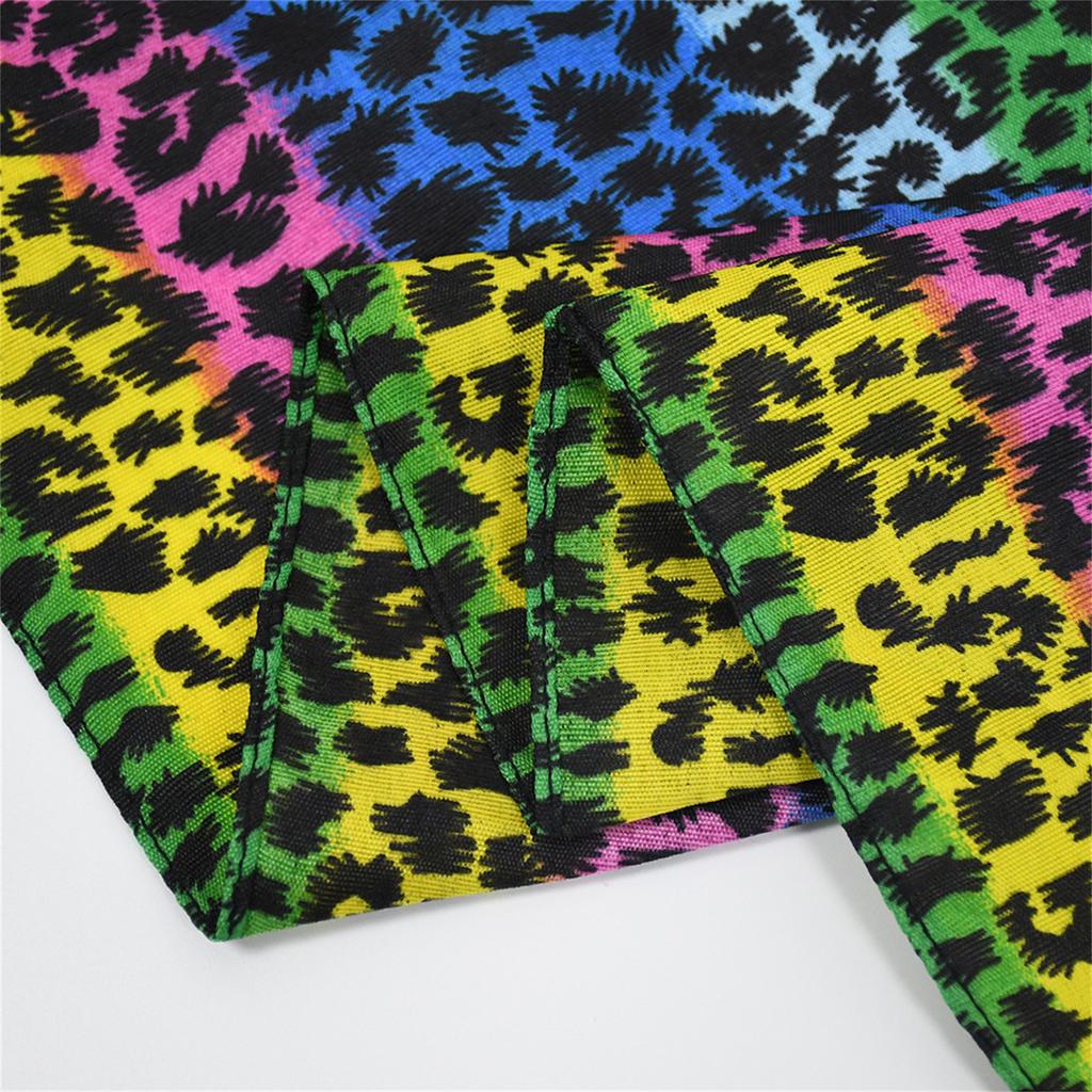 Multiuse Leopard Pattern Bandanas for Formal Occasion Digital Print Head Cover Outdoor Activity Cycling Hiking Head Wrap