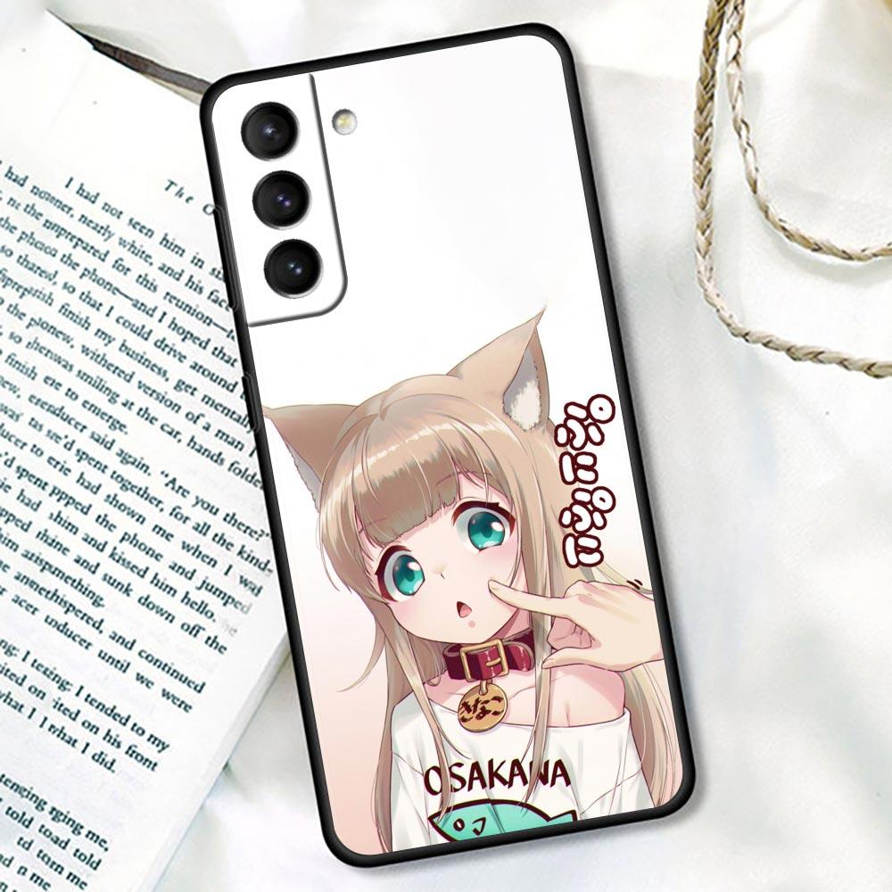 Чехол для косплея с котом для Samsung Galaxy S21 S22 S20 Ultra FE Plus S7 S8 S9 S10 Plus, чехлы Funda Lovely Cute Kawaiii Girl Anime