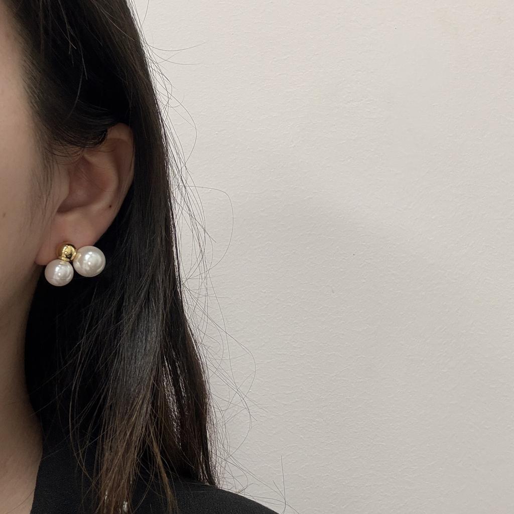 Серьги-гвоздики Niche Design, женские, французские, премиум, простые, с белым жемчугом, золотые, жемчужные серьги, универсальные, для поездок на работу