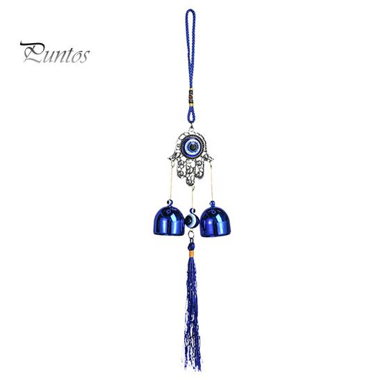 Синий злые глаза ветряная музыка с 2 колокольчиками для внутреннего и наружного использования в саду, патио, подвесной металлический ветряной колокольчик в форме сердца и дерева для бабочки