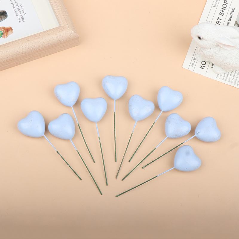 10Pcs 3D Heart Shape Cake Topper Gold Silver Pink Blue Ball Happy Birthday Diy Cupcake Flag Christmas Wedding Party Decoration