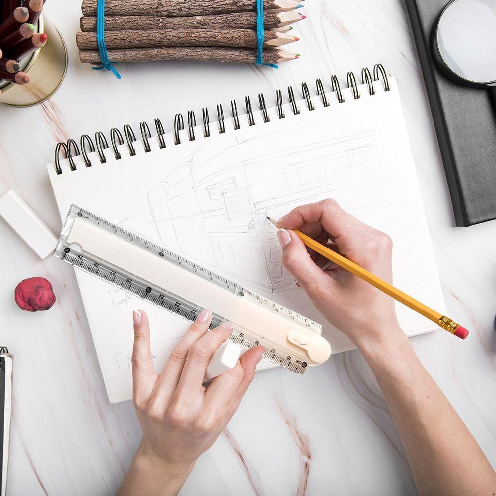 Clear Scale Straight Ruler 30CM Measuring Ruler Durable Foldable Ruler School Office