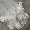 Accessories Photo Veil Short Simple White Ivory Women's Tulle Wedding Veil Lace Edge Bridal Veil