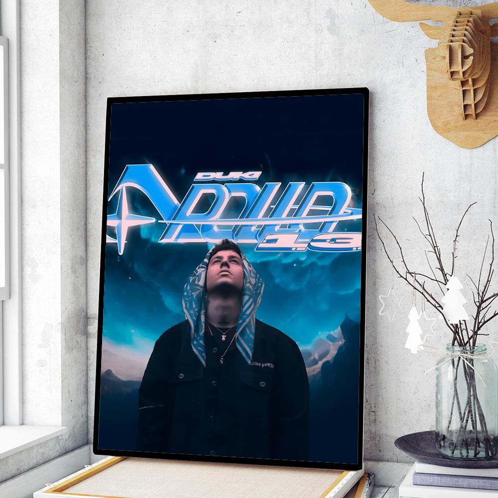Duki Rapper Poster Movie Sticky Posters Retro Kraft Paper Sticker DIY Room Bar Cafe Esthetic Art Wall Painting
