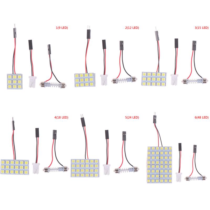 Car Interior 5050 Led White Light Smd Lamp Panel T10 Festoon Dome Ba9S 12V 5W