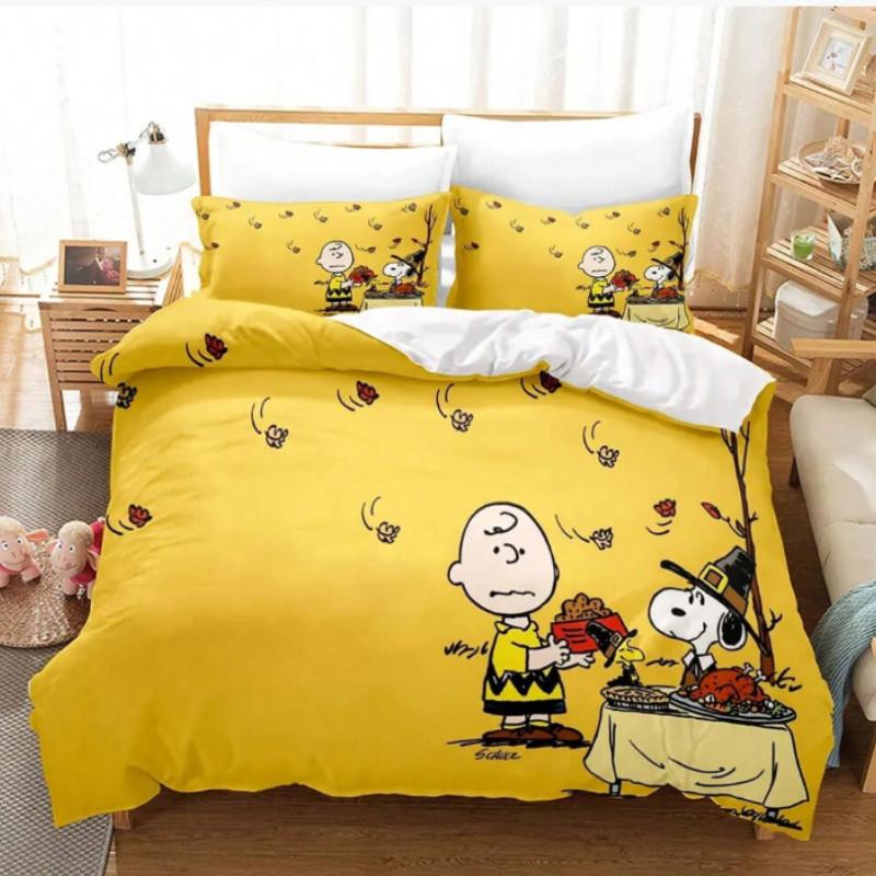 Cartoon Print Digital Duvet Cover Pillowcase Set Bedroom Gift Bedding