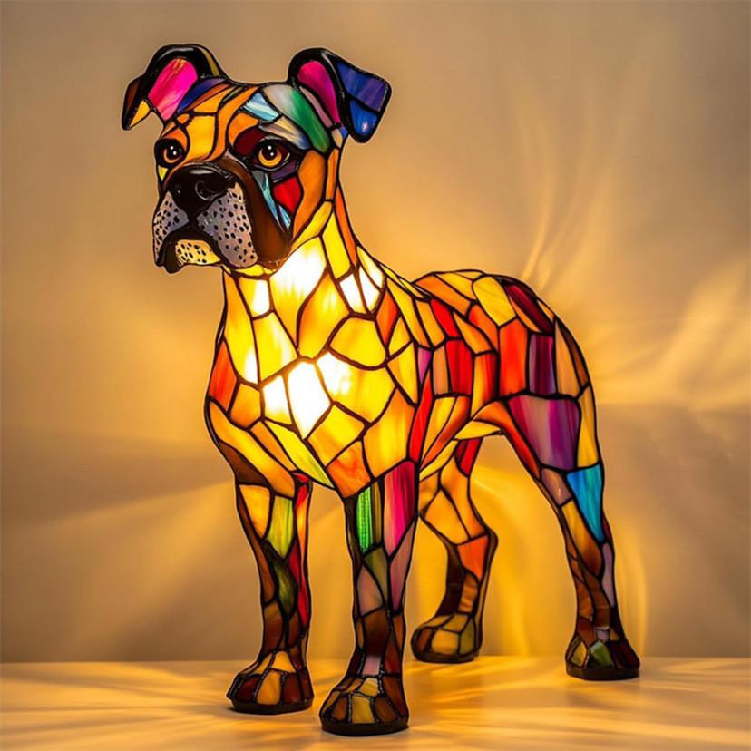 Creative Panda Dolphin Lion Leopard Dog Animal Resin Led Night Light Ornament For Desk