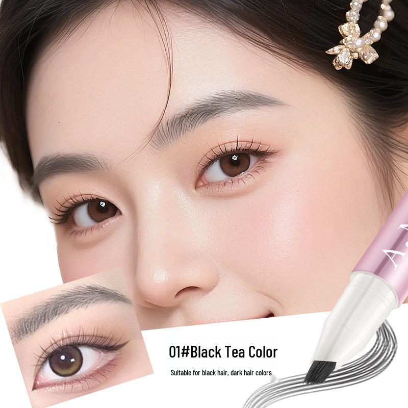 A.M.G One-Stroke Quick-Dry Brow Pencil: Natural Smooth Outlines, No Smudge, Perfect for Beginners.