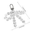 Elegant Beaded Keychain Pendants with Bowknot Fashionable Keyring DIY Decoration