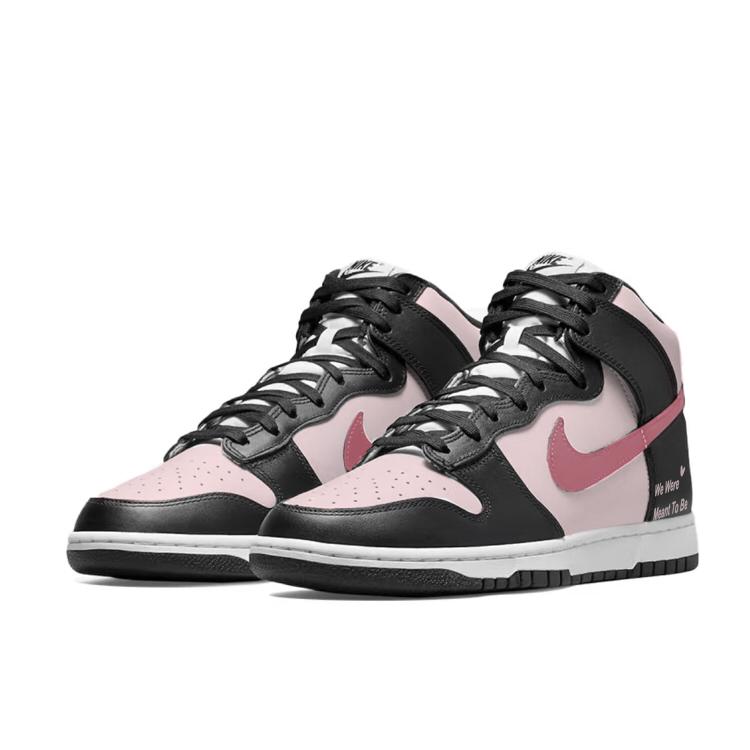 Nike Dunk Slip Resistant Slip Resistant High top Skateboard Shoes Men's Black Pink DD1399-105(Team352-)
