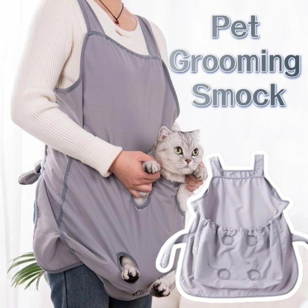 Adjustable Cat Holding Apron Elastic Pocket Pet Carrier Apron New Pet Grooming Smock  Cat Holding