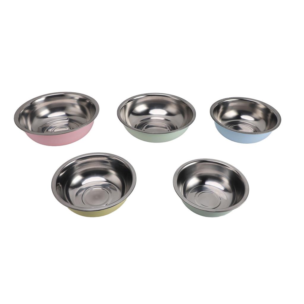 5pcs Stainless Steel Mixing Bowl Set Round Nesting Bowls Multifunctional Metal Serving Bowls Kitchen