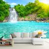 Natural Scenery 3d Wall Mural Forest Waterfalls Pools Wallpaper Living Room Bedroom Sofa Backdrop Wall Papers