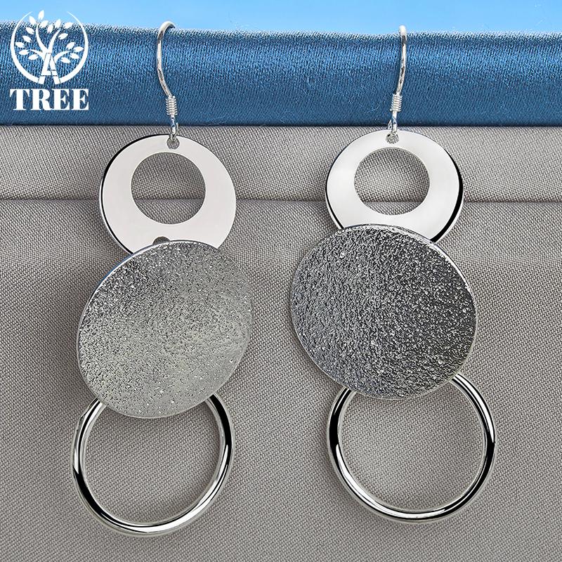 Ювелирные изделия из матового серебра 925 пробы с тремя кругами