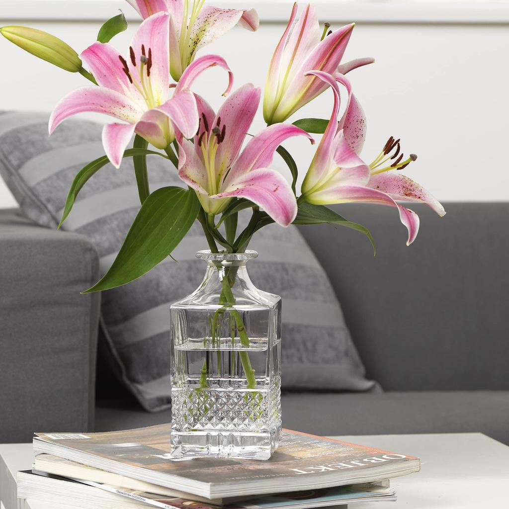 Verona Crystal Glass Whiskey Decanter, 750ml, Perfect for Bartenders, Home Use and Gifts