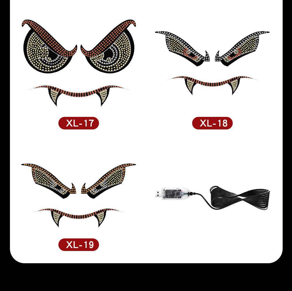 Светодиодный USB-дисплей для автомобиля «Глаз демона вампира» - Предупредительный свет для выражения на заднем стекле