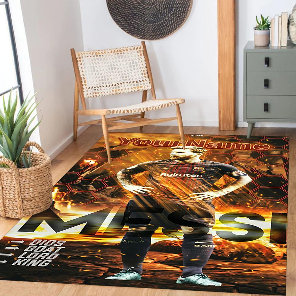 Fc Barcelona Personalized Name Area Rug Design for Dining Room Foyer Kitchen Game Room Antislip Carpet Decorate Offices
