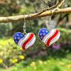 USA Flag Earrings for Women, Patriotic Red White Blue Earrings, American Flag Dangle Drop Earrings, 4th of July Independence Day