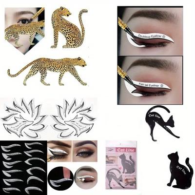 Многоразовые наклейки с животными, подводка для глаз, формирующий трафарет, тени для век, трафарет для бровей, инструмент для формирования красоты макияжа