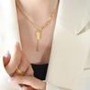 Personality Trend Internet Celebrity Blogger With Collarbone Chain Babes Tide Geometric Pig Nose Tassel Sign Necklace