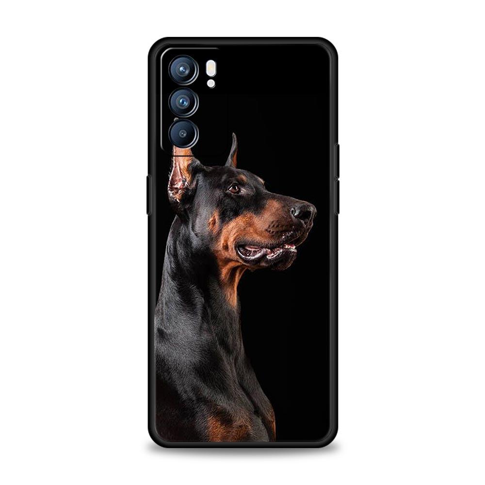 Чехол для телефона с изображением добермана для Oppo Reno 13 12 11 10 7 F Find X5 X6 A98 A80 A79 A78 A57 A54 A31 A17 Pro 5G Мягкий ТПУ Чехол Сумка