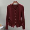 Autumn Women's Clothing New Long-sleeved Femininity Shoulder Solid Color T-shirt Design Top