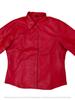 Handmade Lambskin Genuine Soft Stylish Casual Formal Women's Shirt Red Leather