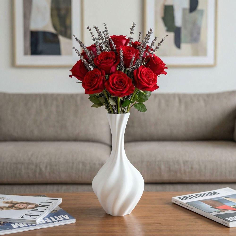 Gradient Color Modern Twisted Flower Bottle Decorative Flowerpot  Home Desktop Decorations