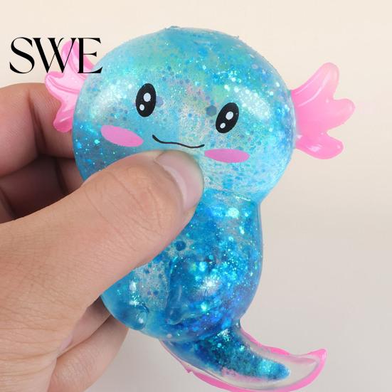 Animal Shaped Stress Toy Glitter Salamander Squeeze Relief Cartoon Sugar Relaxing Ball Sensory Decompression Clear Fidget Children