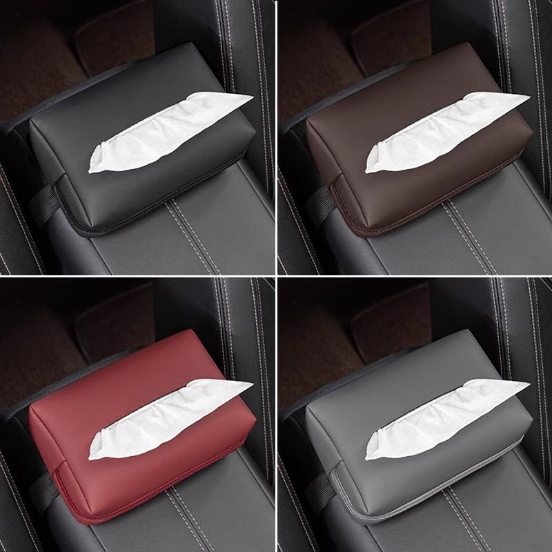 LXT3 Leather Car Tissue Box Car Towel Napkin Paper Rack Storage Bag For Mercedes Benz W203 W204 W205 W210 W211 W212 W221 W222 CLS CLA
